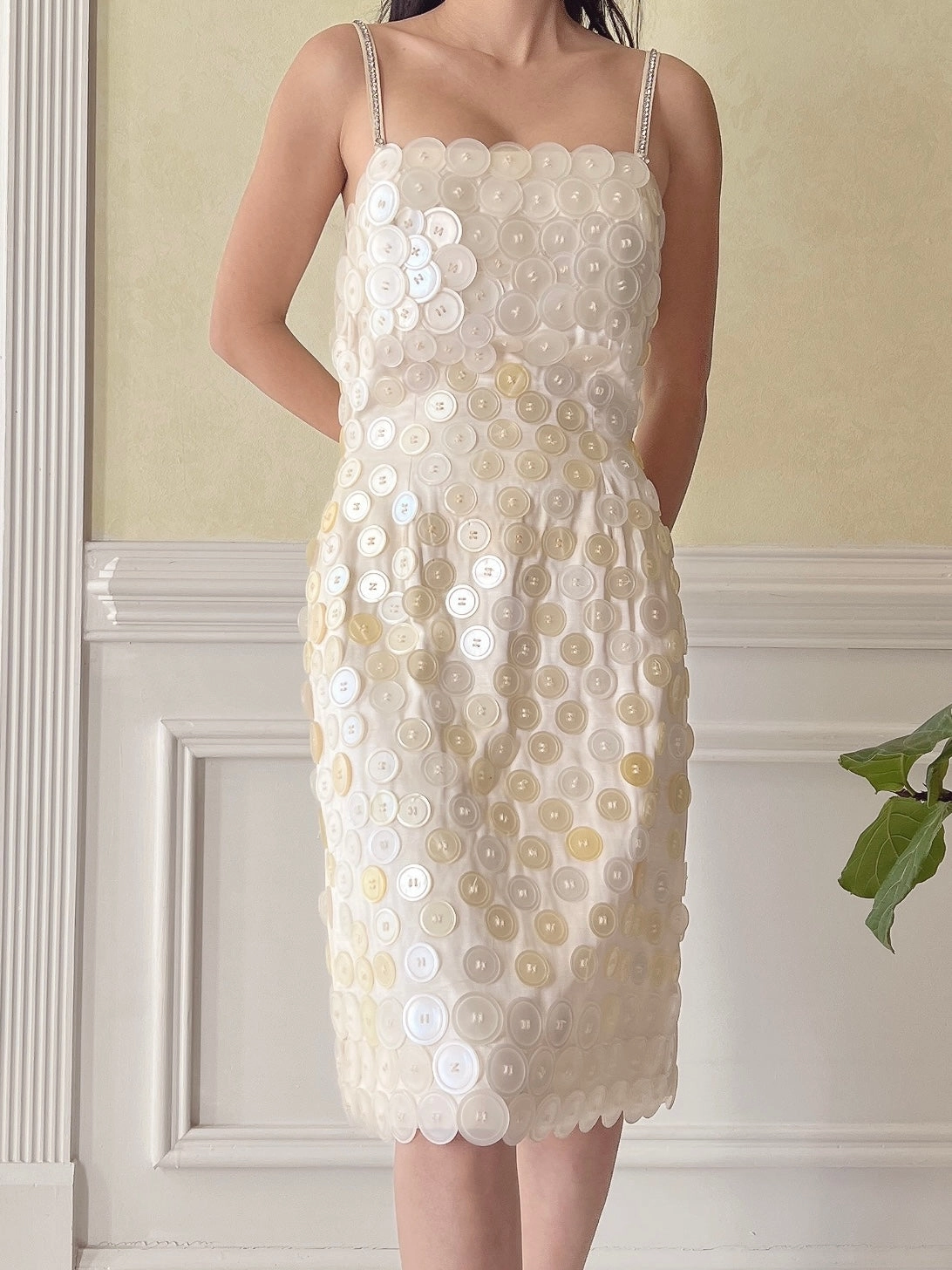 1950s/60s Button Linen Dress - XS