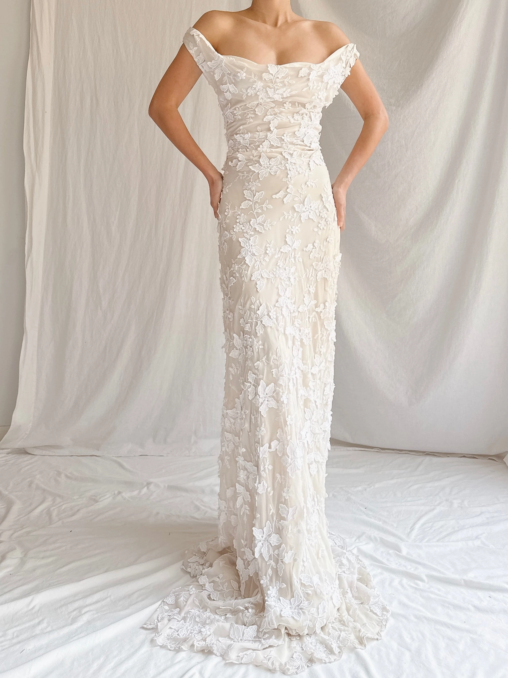 1990s Silk Bias Cut 3D Gown - M-L
