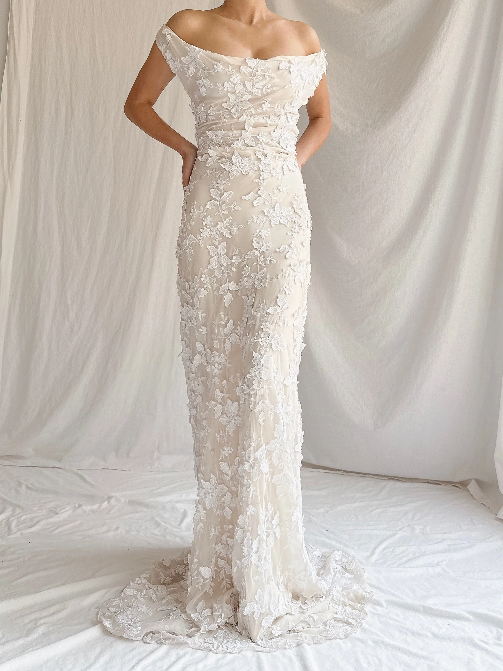 1990s Silk Bias Cut 3D Gown - M-L