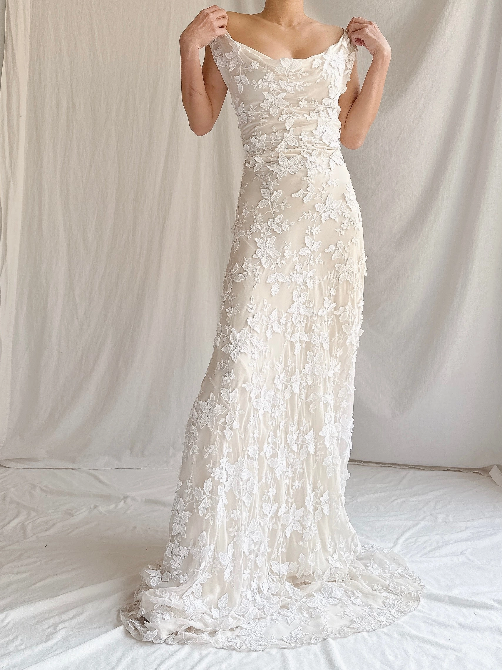1990s Silk Bias Cut 3D Gown - M-L