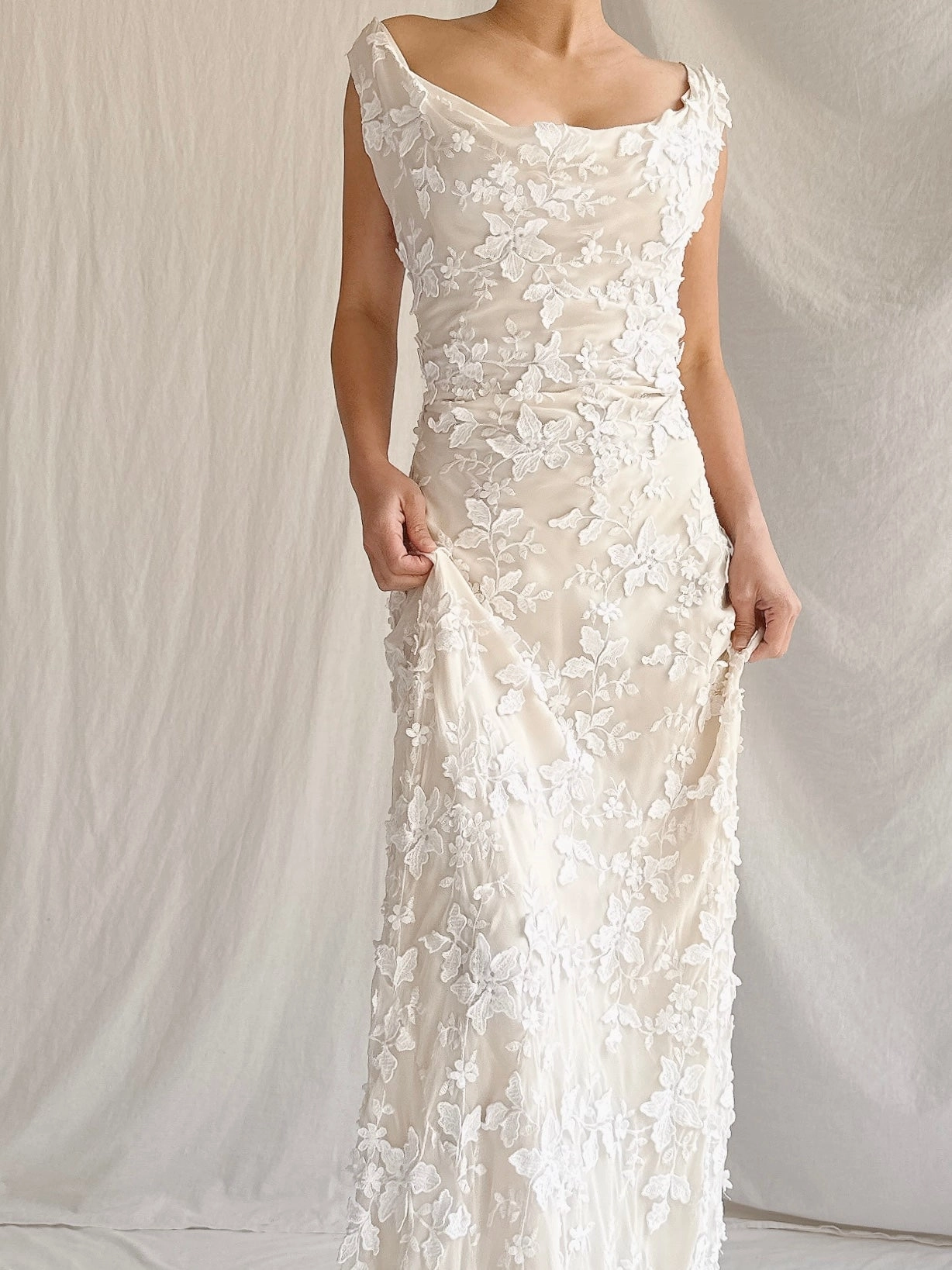 1990s Silk Bias Cut 3D Gown - M-L