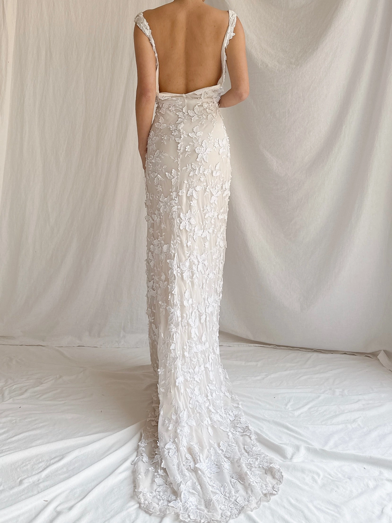 1990s Silk Bias Cut 3D Gown - M-L