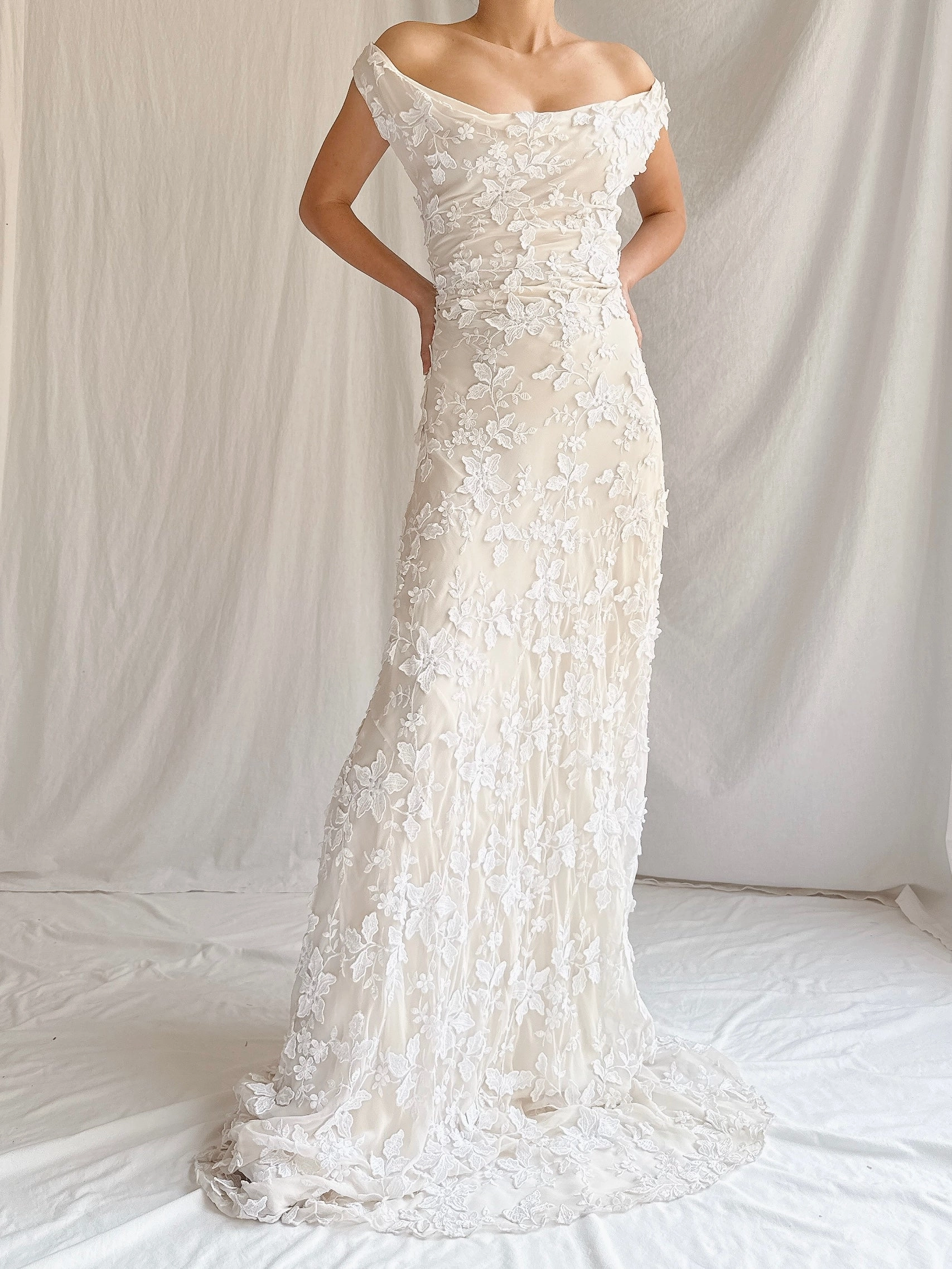 1990s Silk Bias Cut 3D Gown - M-L