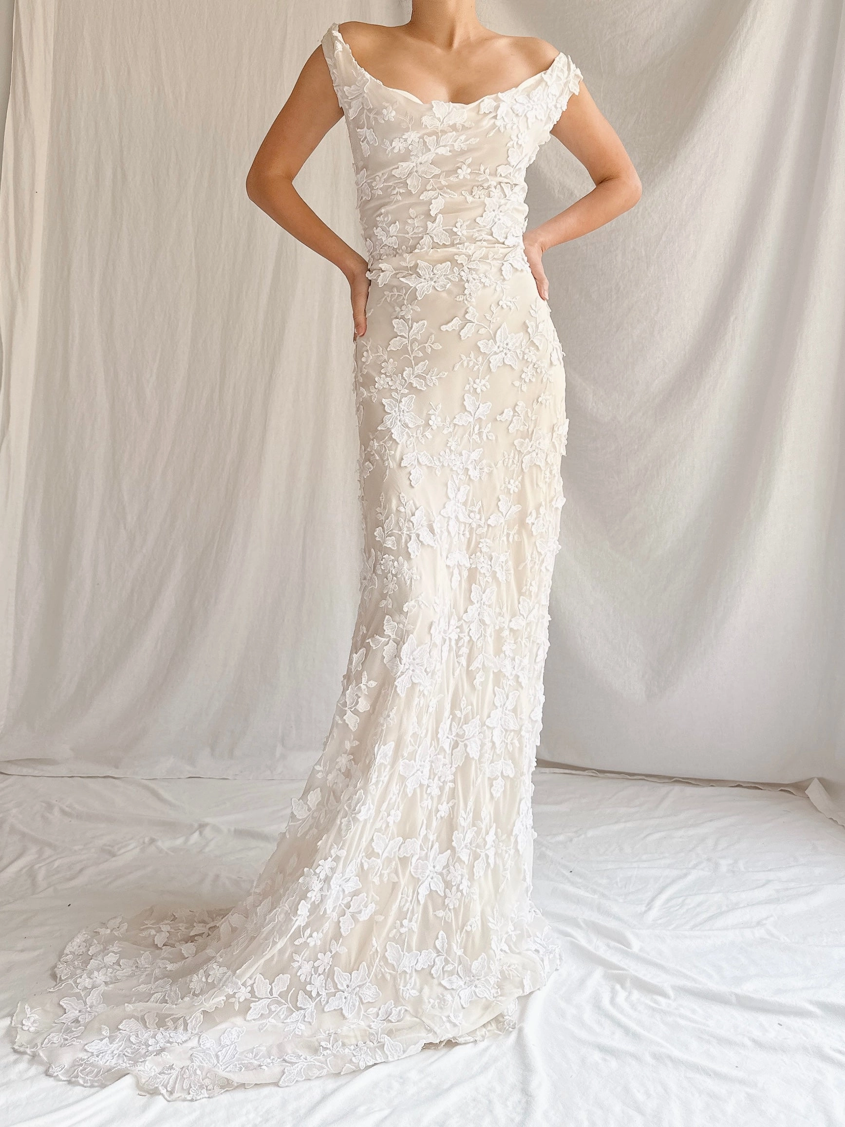 1990s Silk Bias Cut 3D Gown - M-L