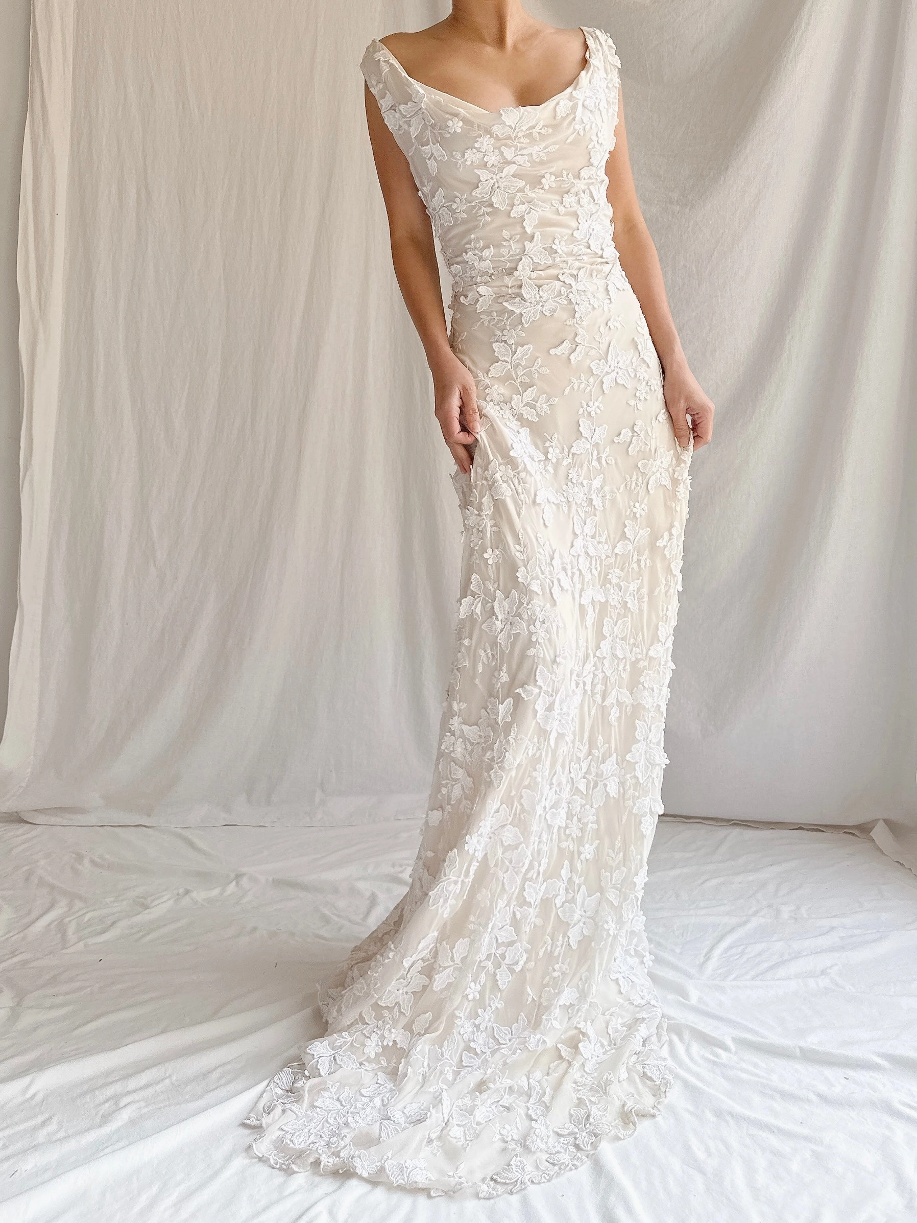 1990s Silk Bias Cut 3D Gown - M-L