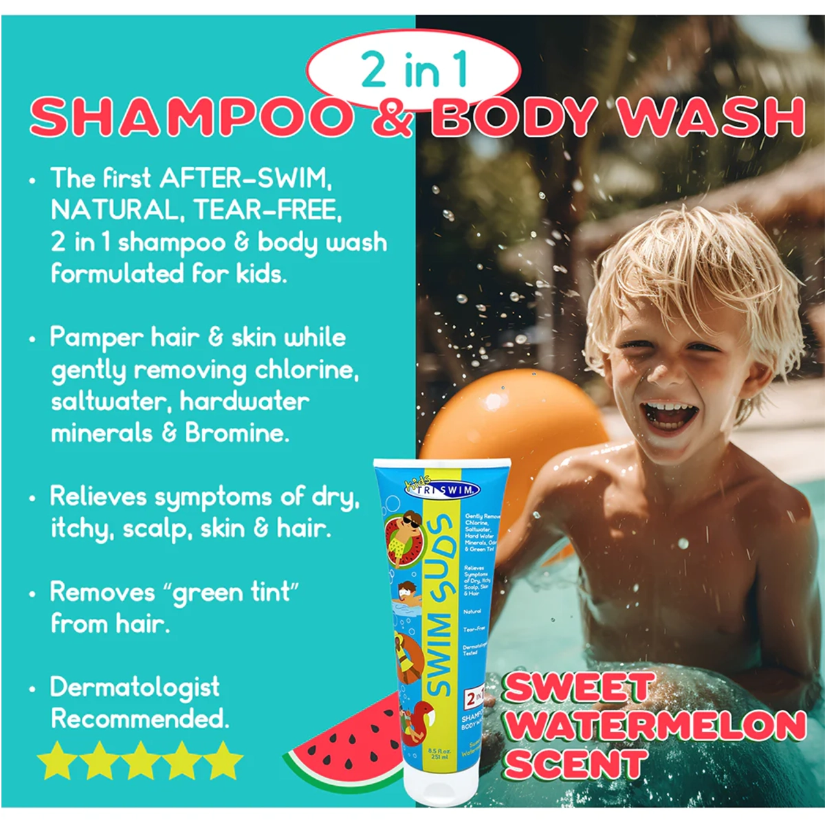 8.5oz Kids Natural Tear Free Swim Suds