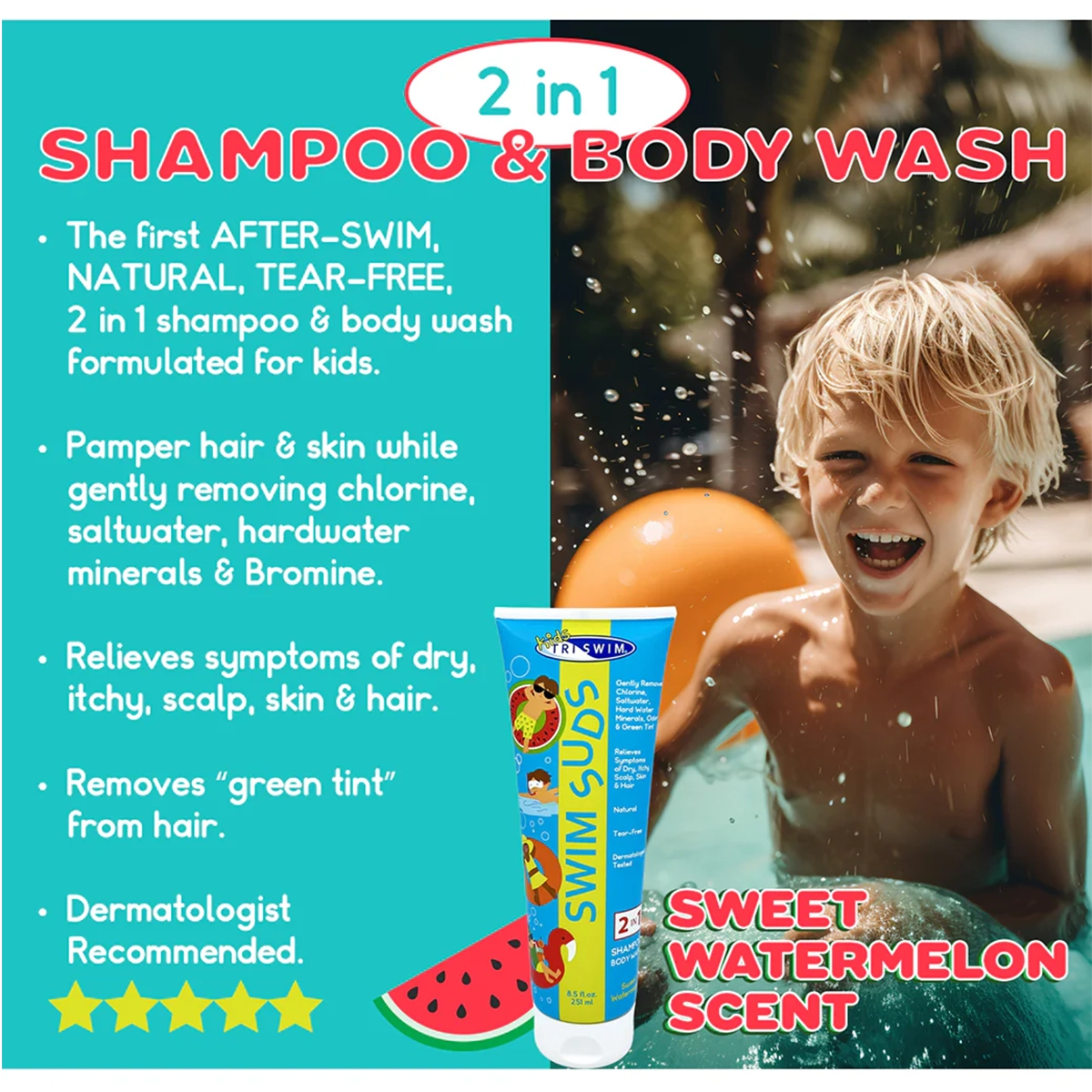 8.5oz Kids Natural Tear Free Swim Suds
