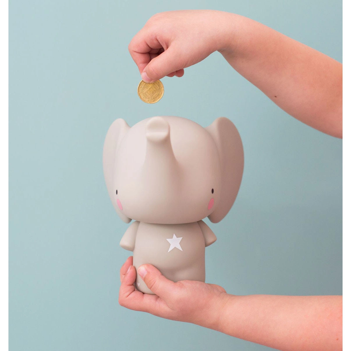 A Little Lovely Company Money Box Grey Elephant