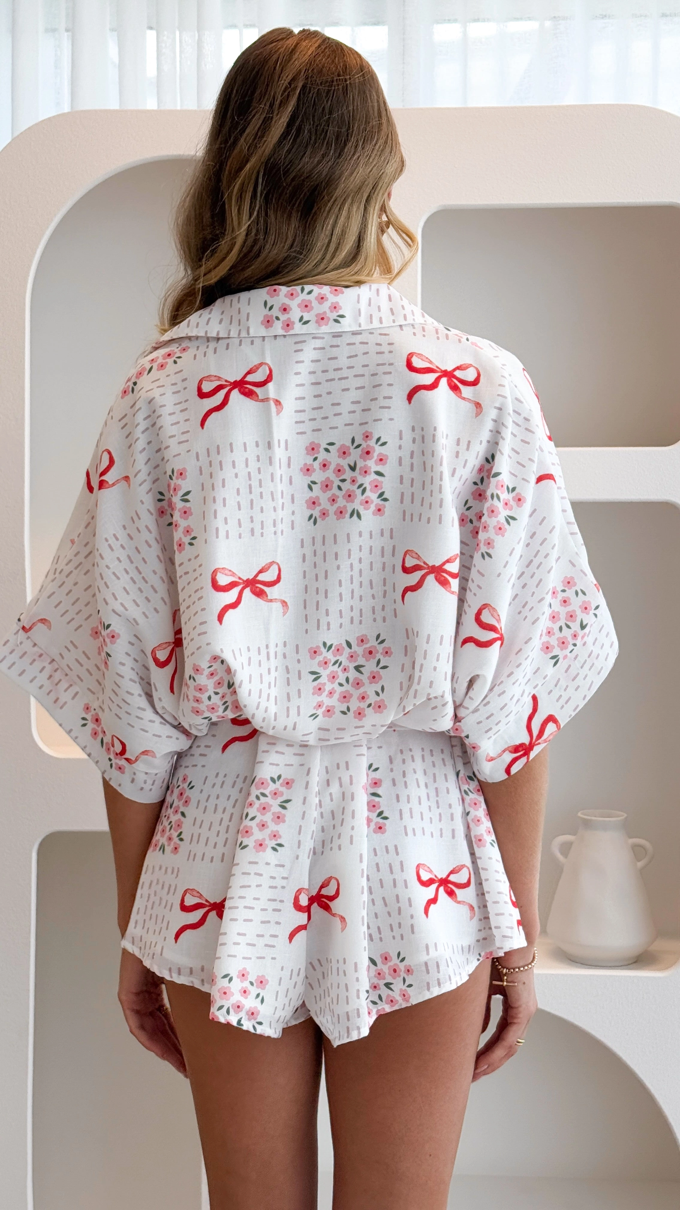Alexandria Playsuit - Sweet Bow Pink