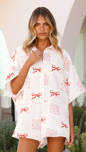 Alexandria Playsuit - Sweet Bow Pink
