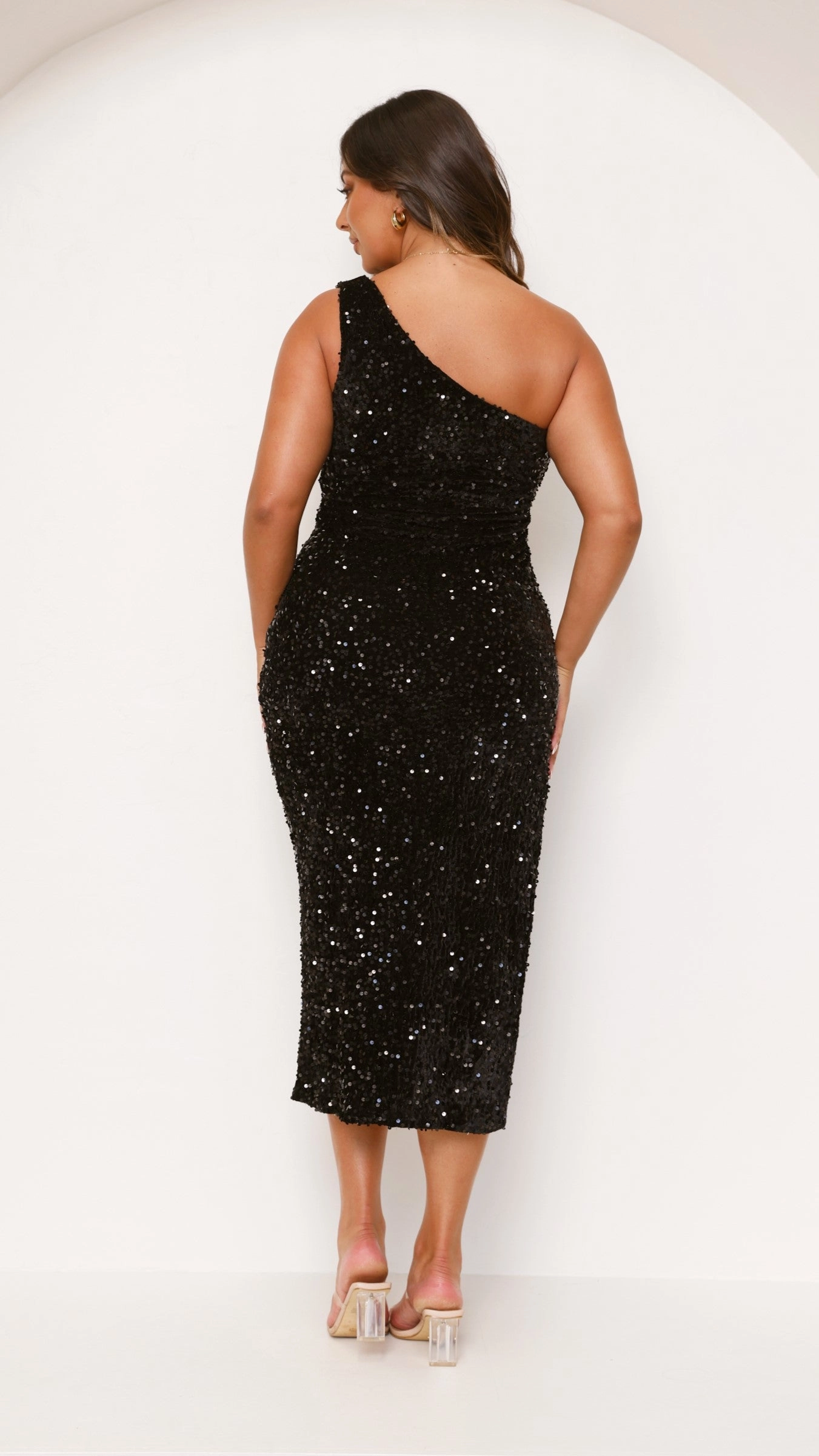 Anna Maxi Dress - Black/Black Sequins