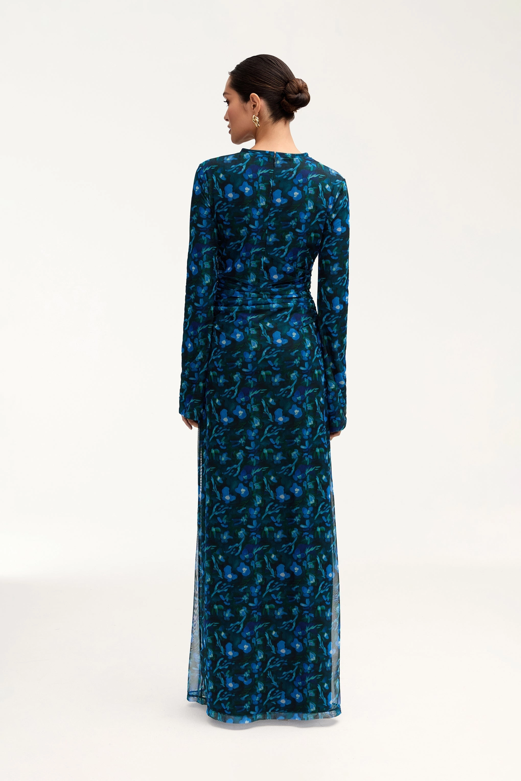 Arianna Rouched Maxi Dress - Floral Watercolor