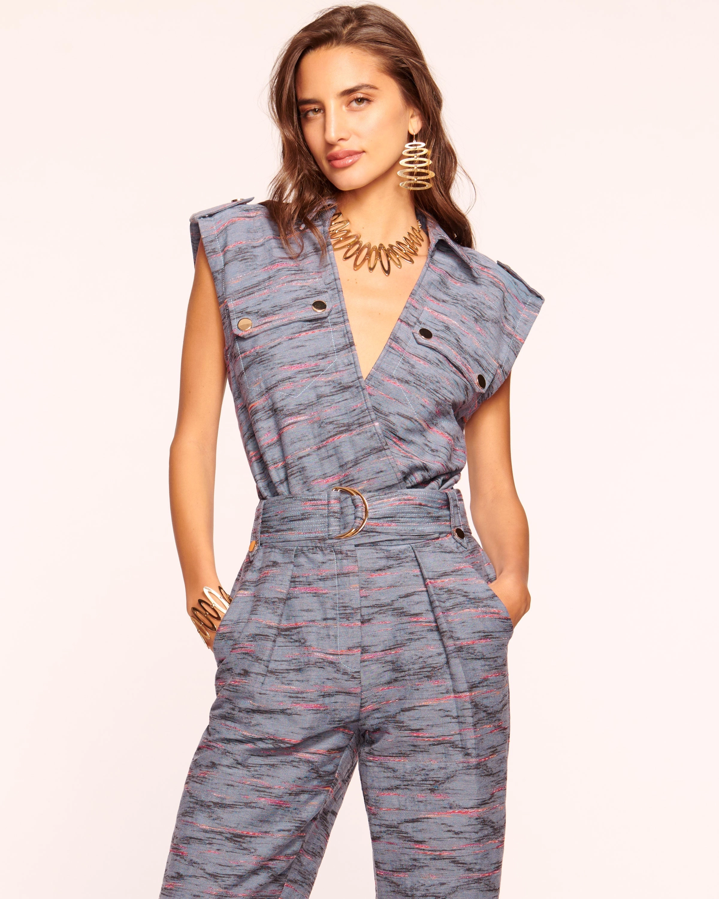 Aviana Utilitarian Belted Jumpsuit