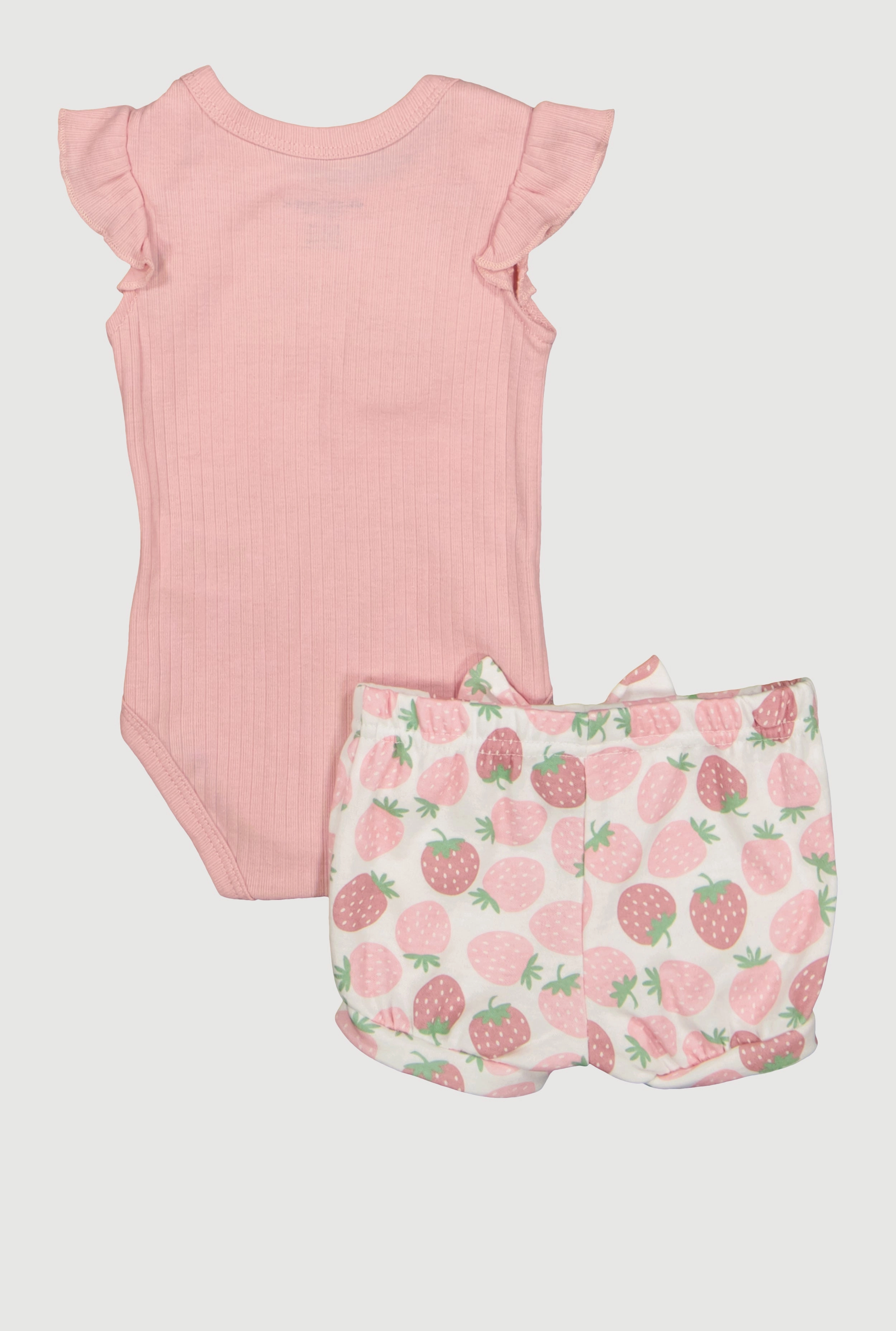 Baby Girls 0-9M Chenille Sweet One Patch Graphic Bodysuit and Shorts