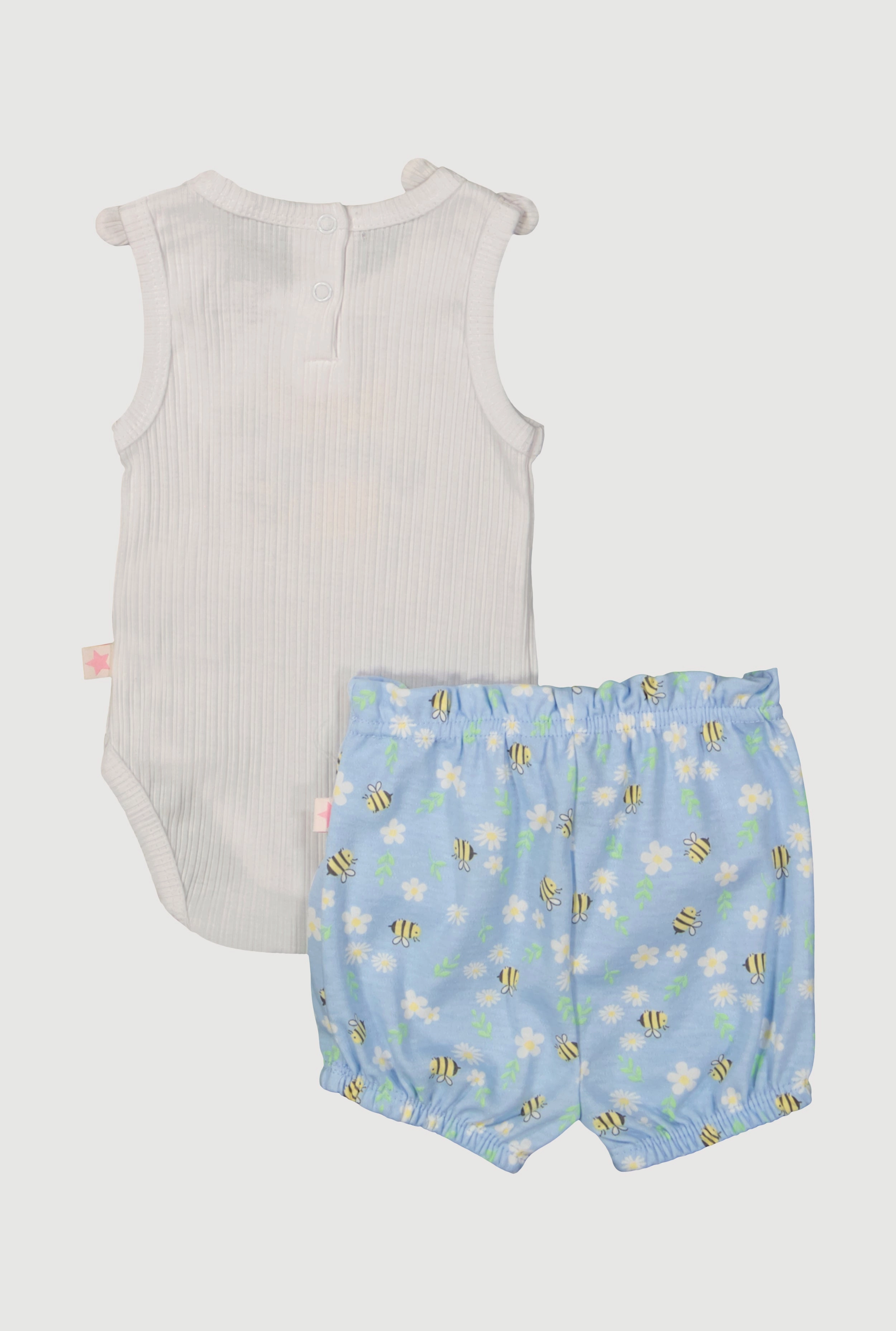 Baby Girls 0-9M Sweet As Can Bee Bodysuit and Shorts Set