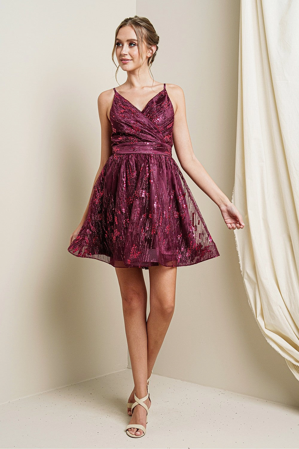 Beyond The Galaxy Dress in Sangria