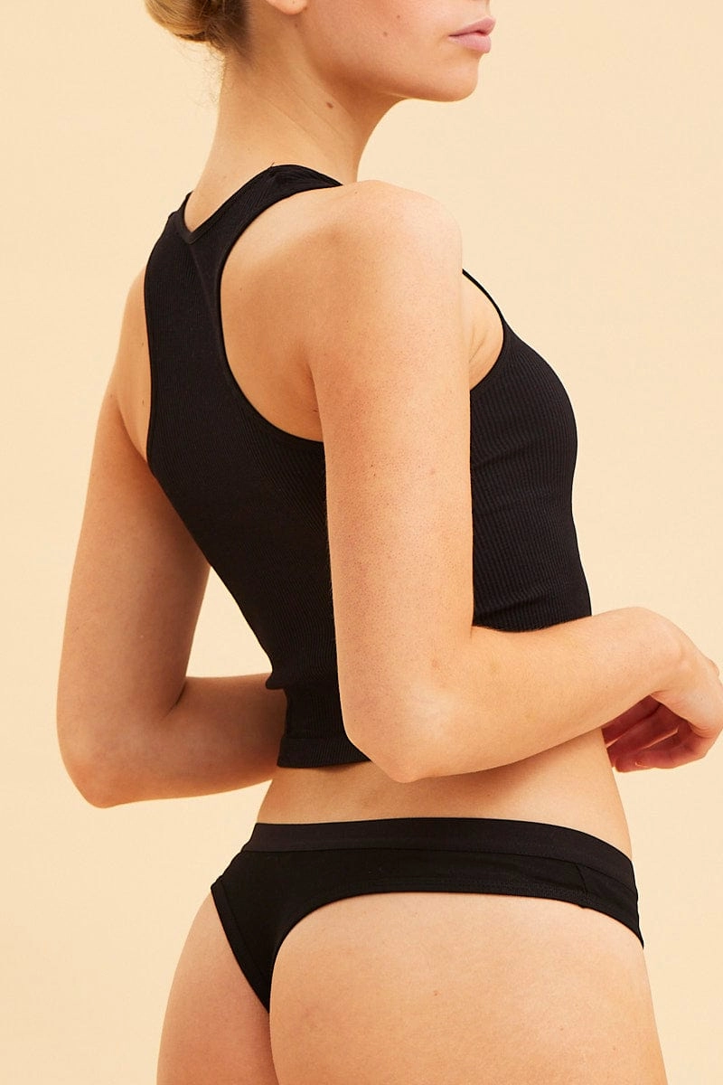 Black Cotton G-String