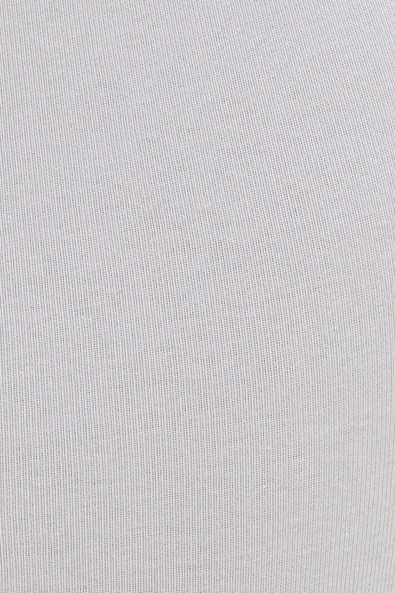 Blue Crop Top Square Neck Cotton Stretch