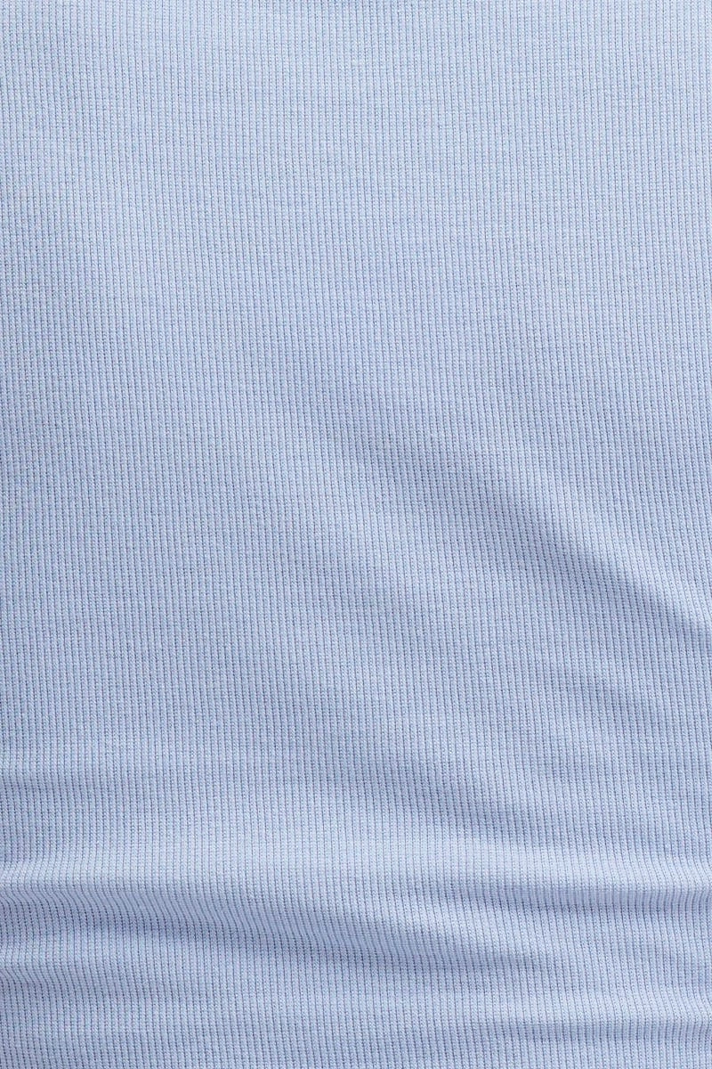 Blue Top Short Sleeve Round Neck