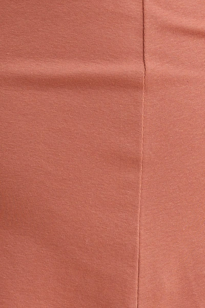 Brown Slip Dress Base Layer Cotton Stretch Sleeveless