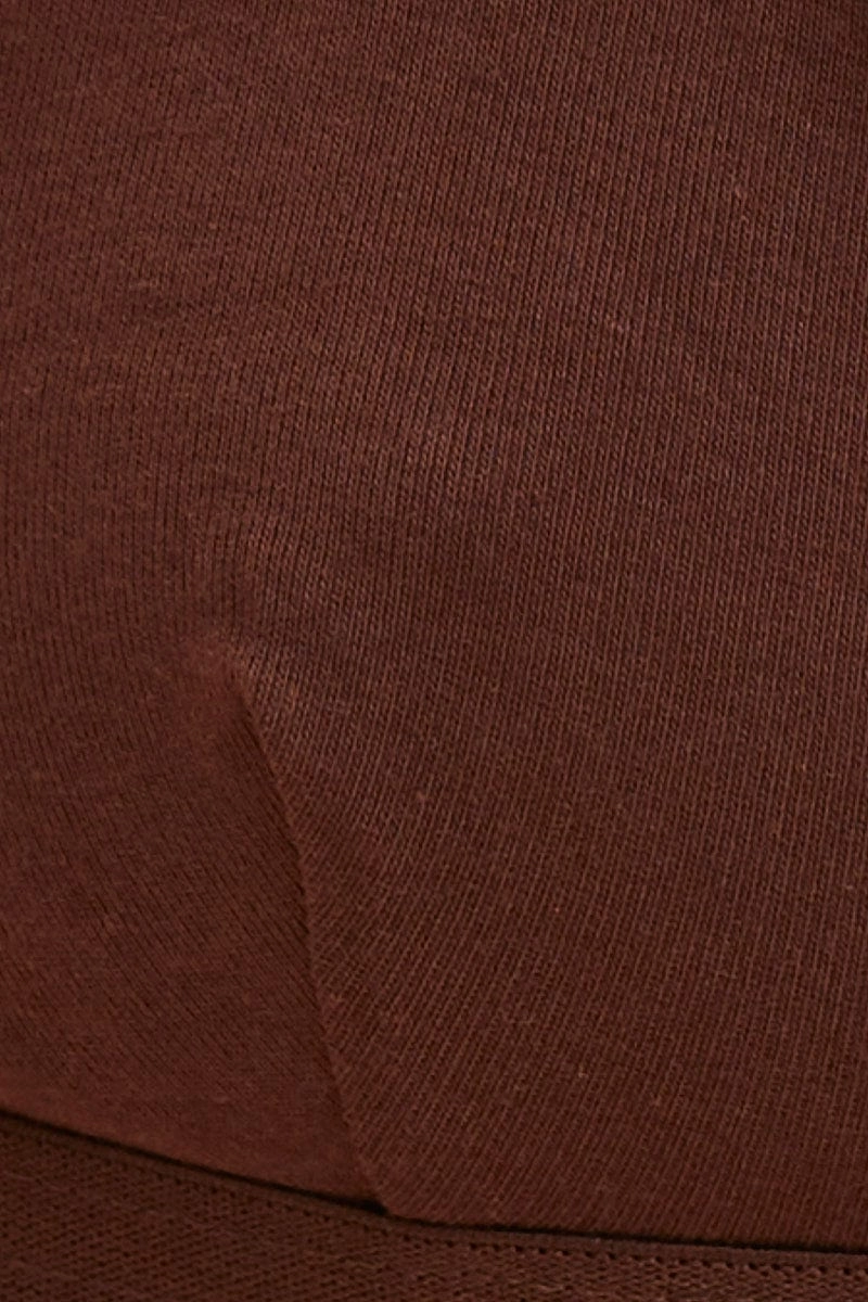 Brown Triangle Bralette Cotton Stretch