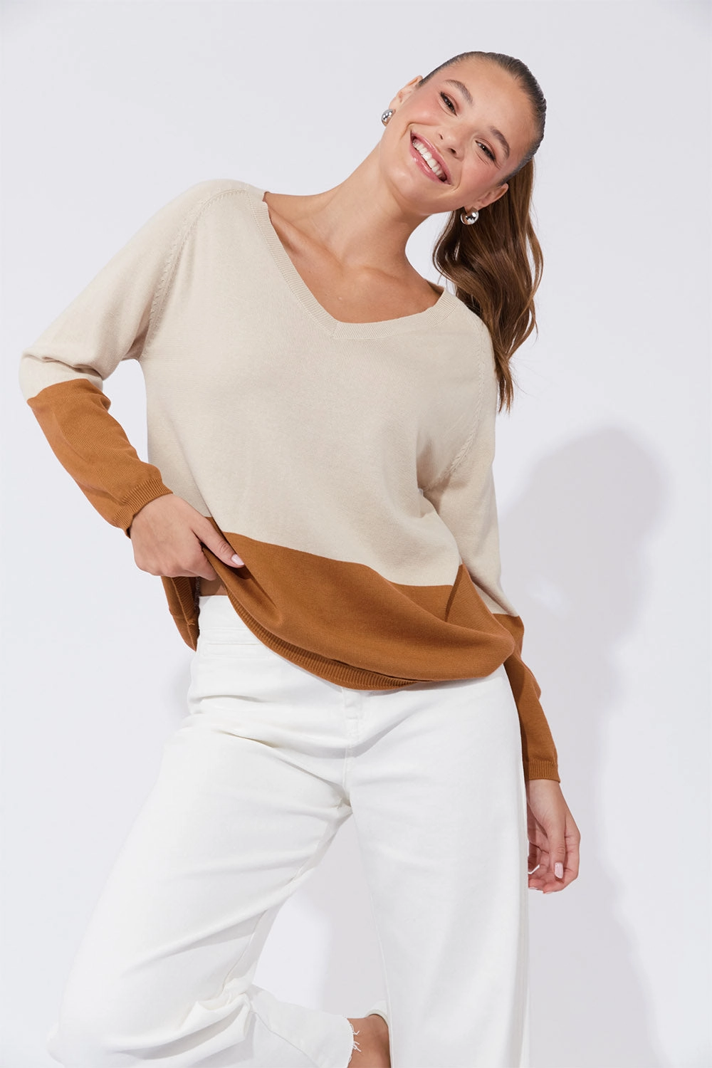 Casablanca Block Knit in Sand