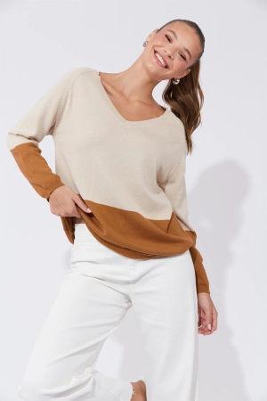 Casablanca Block Knit in Sand