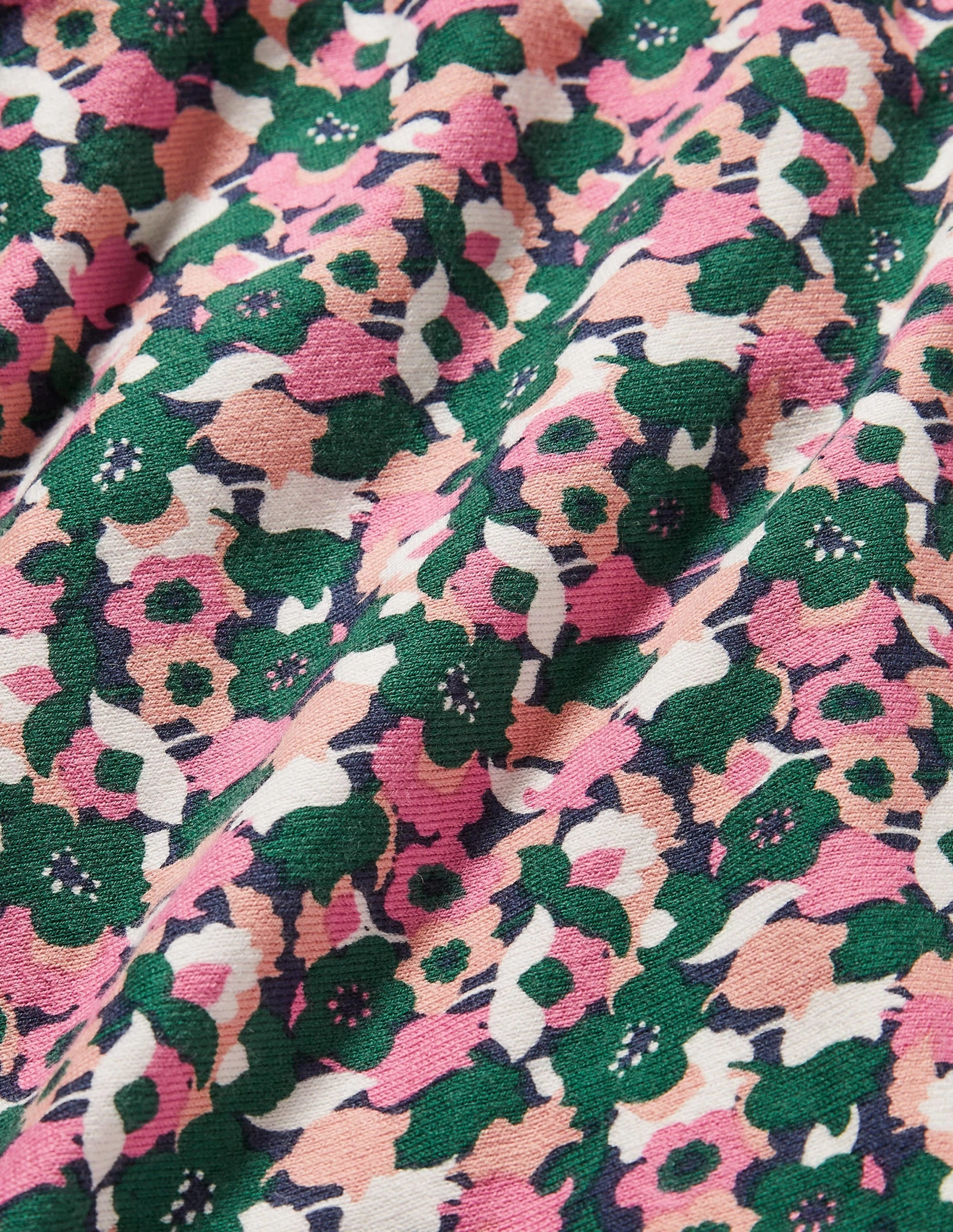 Cotton Crew Neck Jumper-Wild Rose. Tulip Cluster