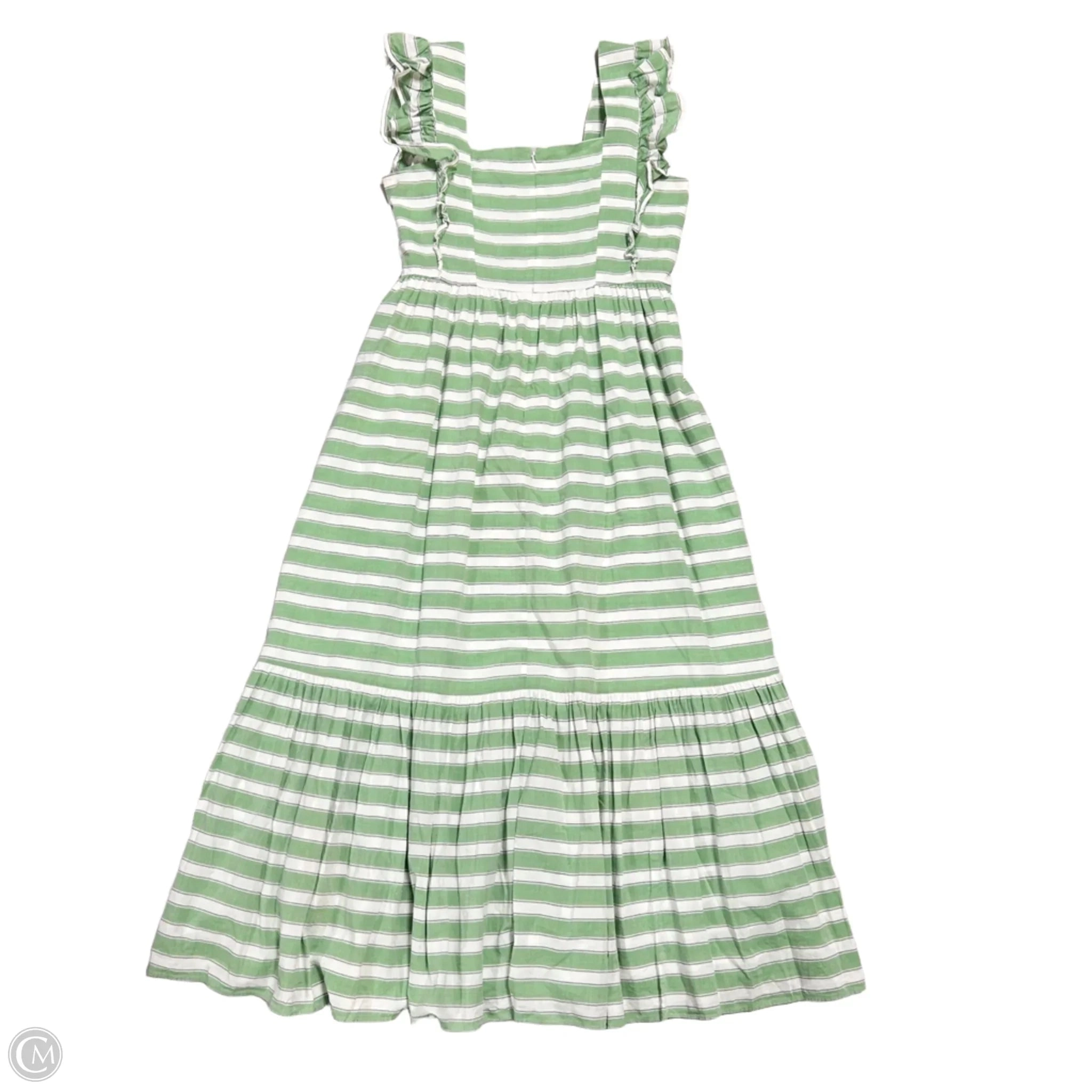 Dress Casual Maxi By Ann Taylor In Green & White, Size: M