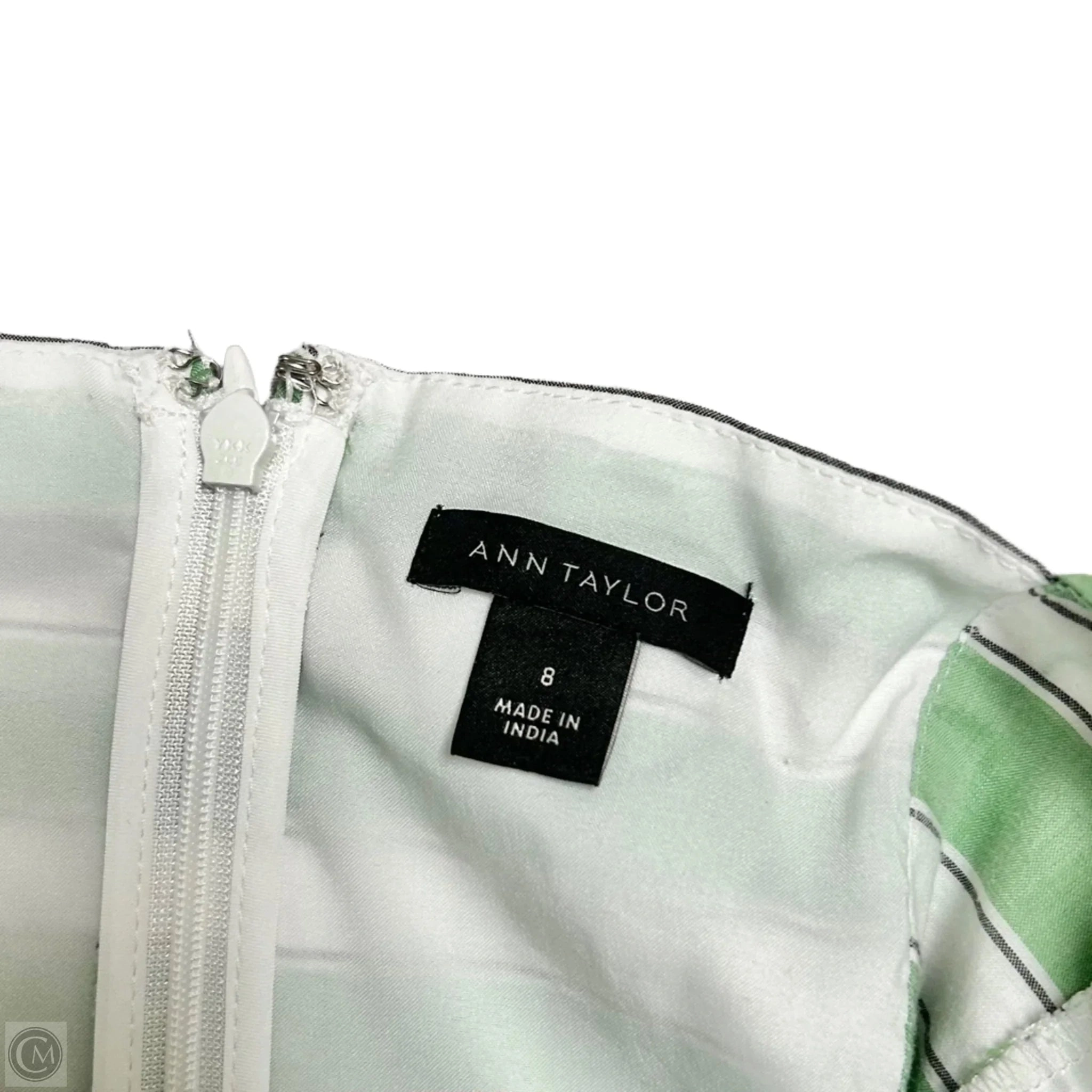 Dress Casual Maxi By Ann Taylor In Green & White, Size: M