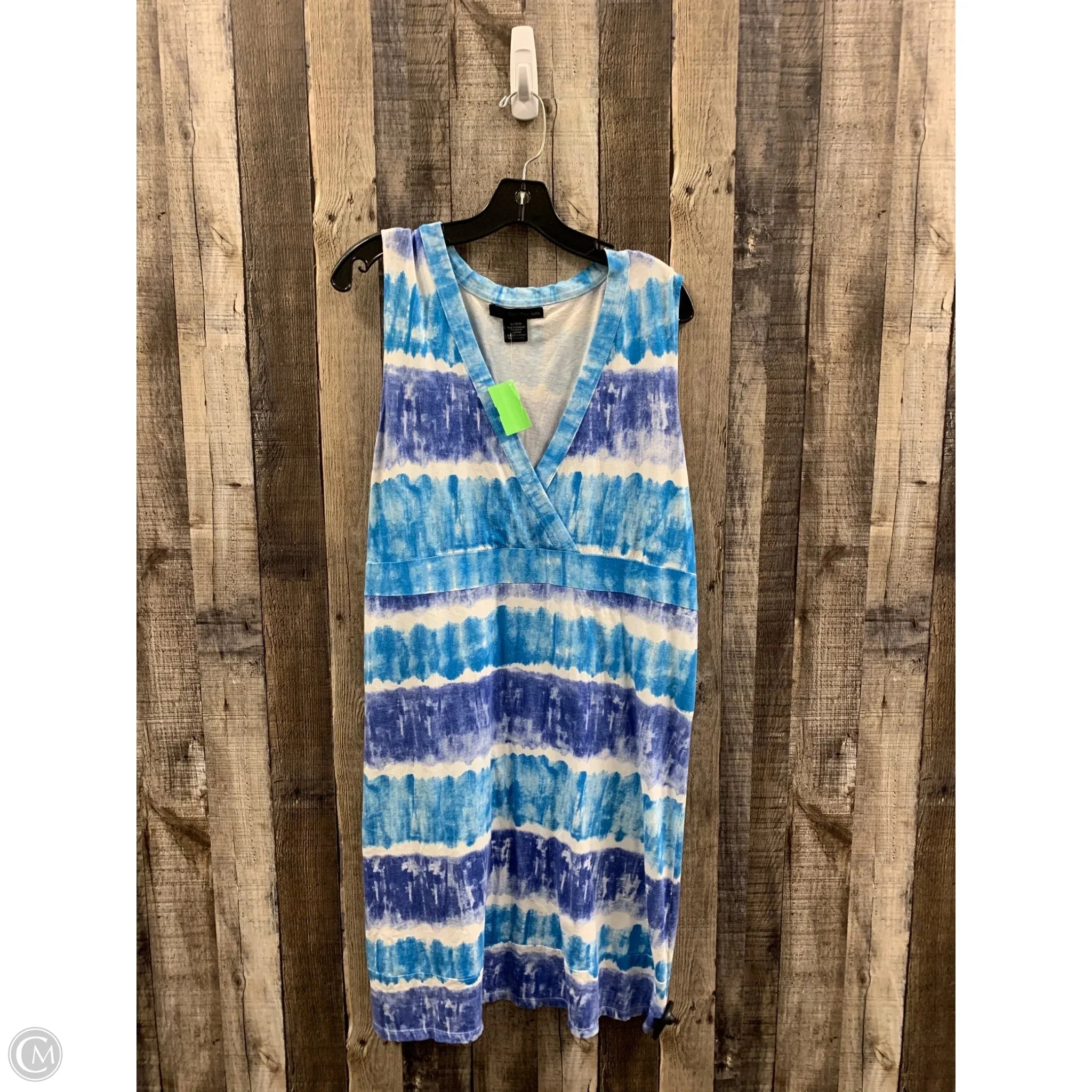 Dress Casual Midi By Calvin Klein In Tie Dye Print, Size: Xl