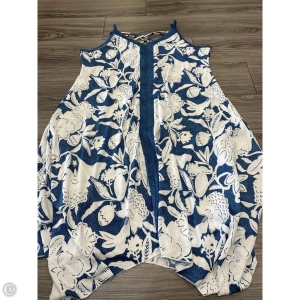 Dress Casual Midi By Clothes Mentor In Blue & White, Size: L
