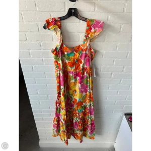 Dress Casual Midi By London Times In Cream & Orange, Size: M