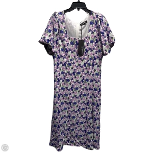 Dress Casual Midi By S & J WEEKEND DRESS In Green & Purple, Size: 14