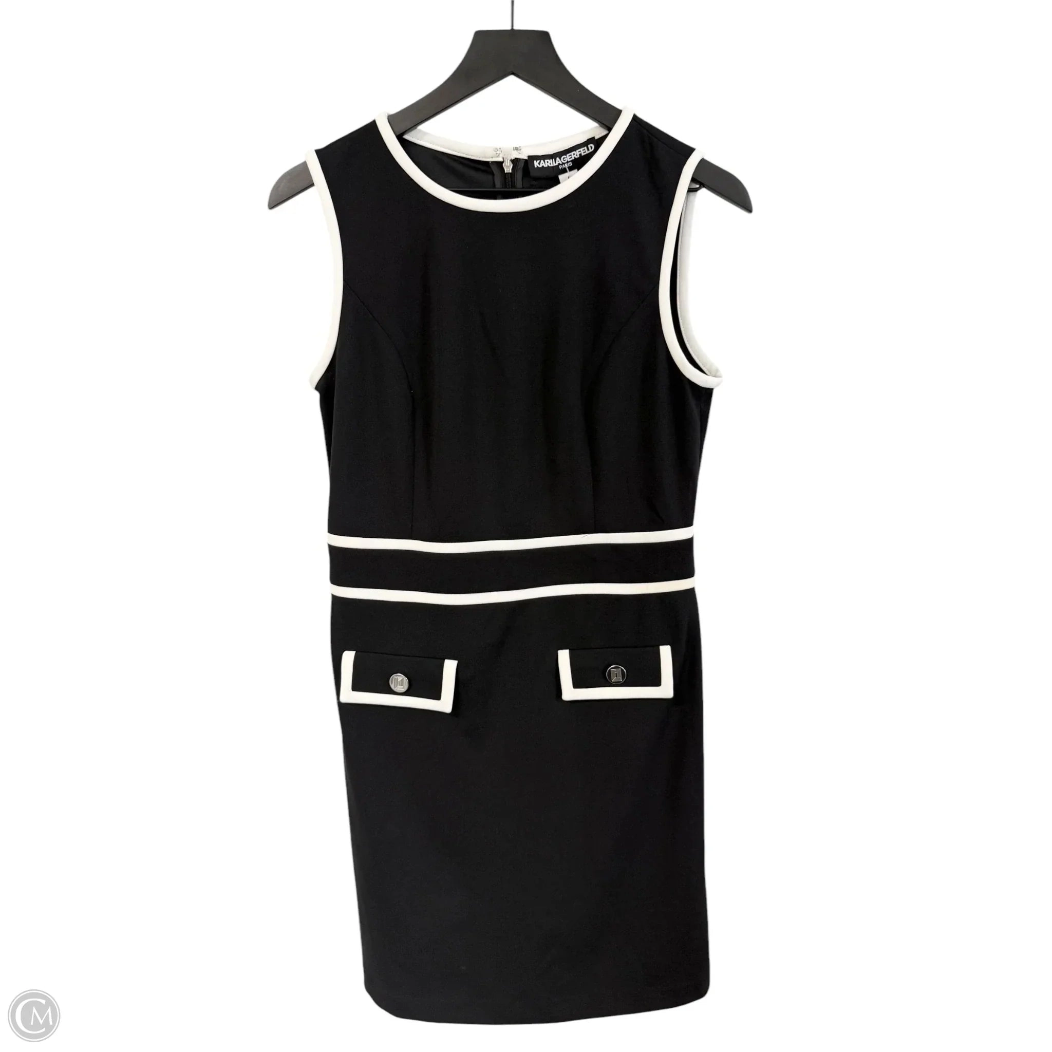 Dress Designer By Karl Lagerfeld In Black & White, Size: 6