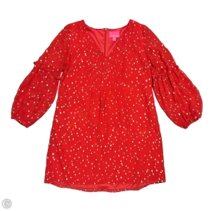Dress Designer By Lilly Pulitzer In Gold & Red, Size: L
