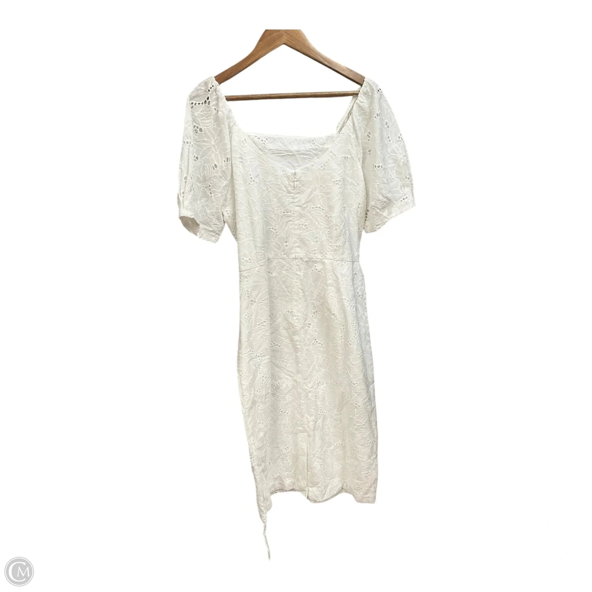 Dress Party Midi By Ann Taylor In White, Size: L