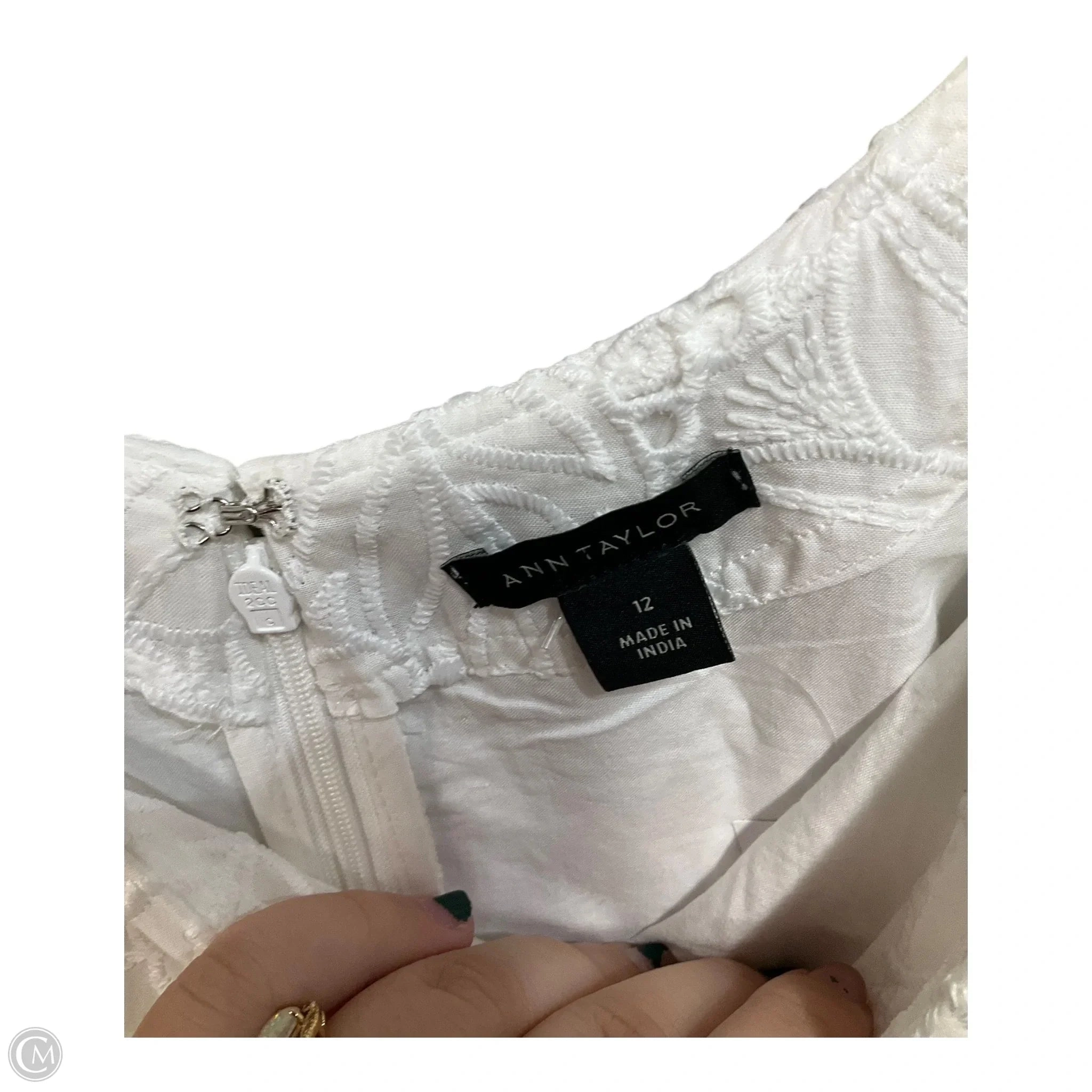 Dress Party Midi By Ann Taylor In White, Size: L