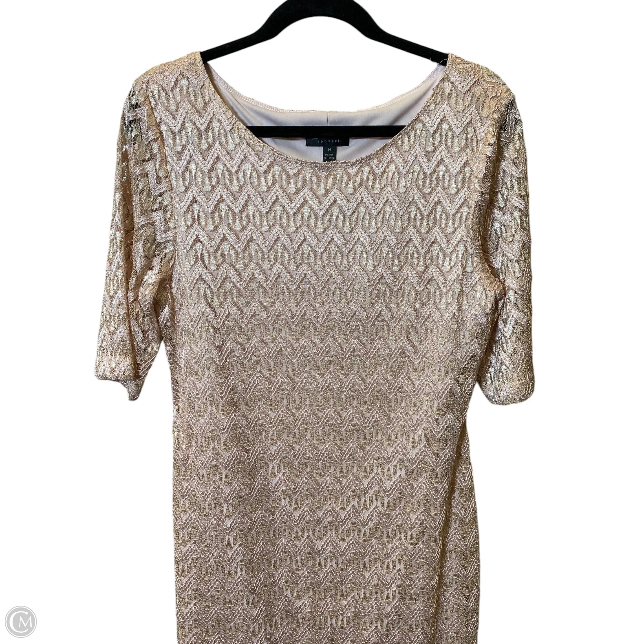 Dress Party Midi By Connected Apparel In Pink, Size: 14