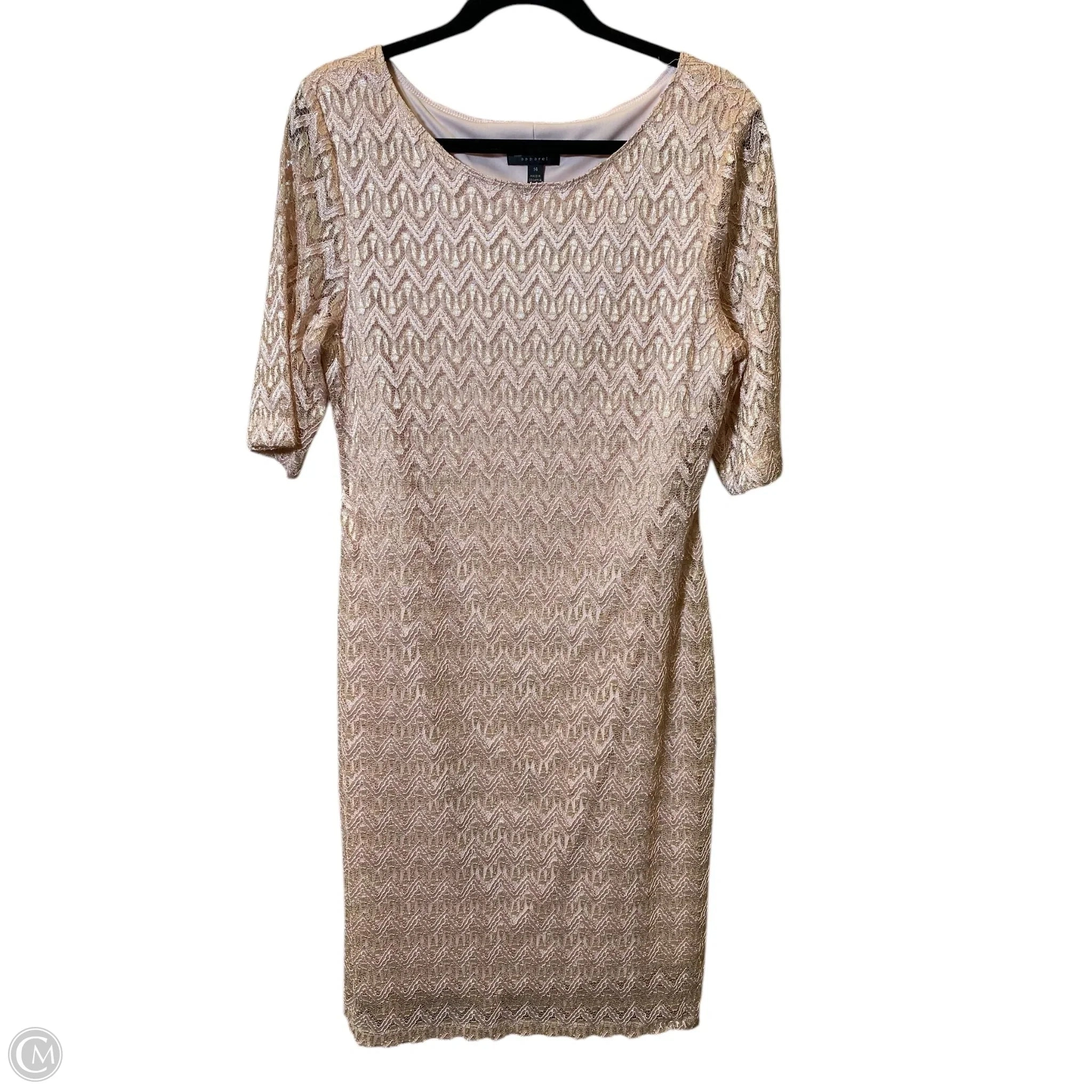 Dress Party Midi By Connected Apparel In Pink, Size: 14