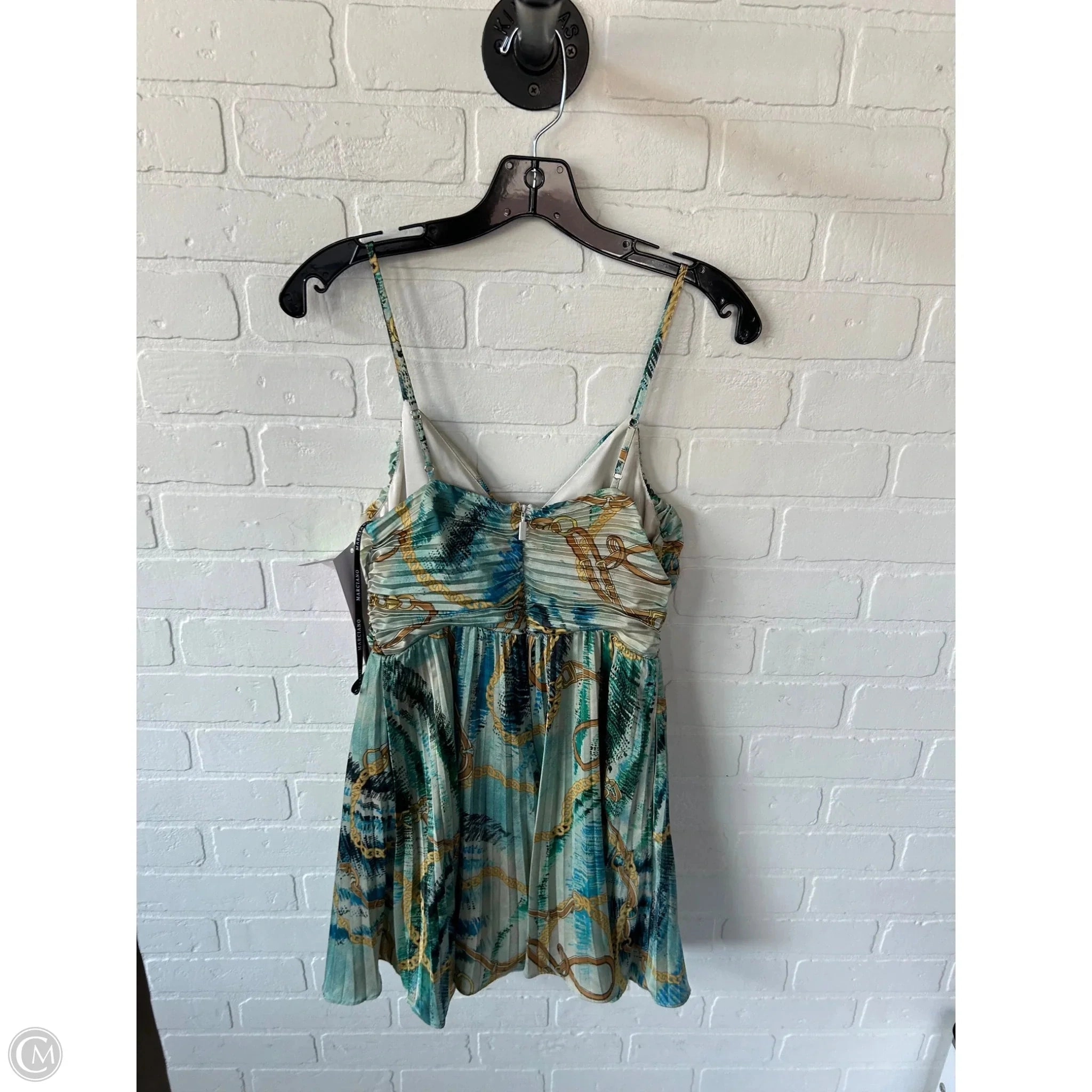 Dress Party Short By Guess In Green & Yellow, Size: Xs