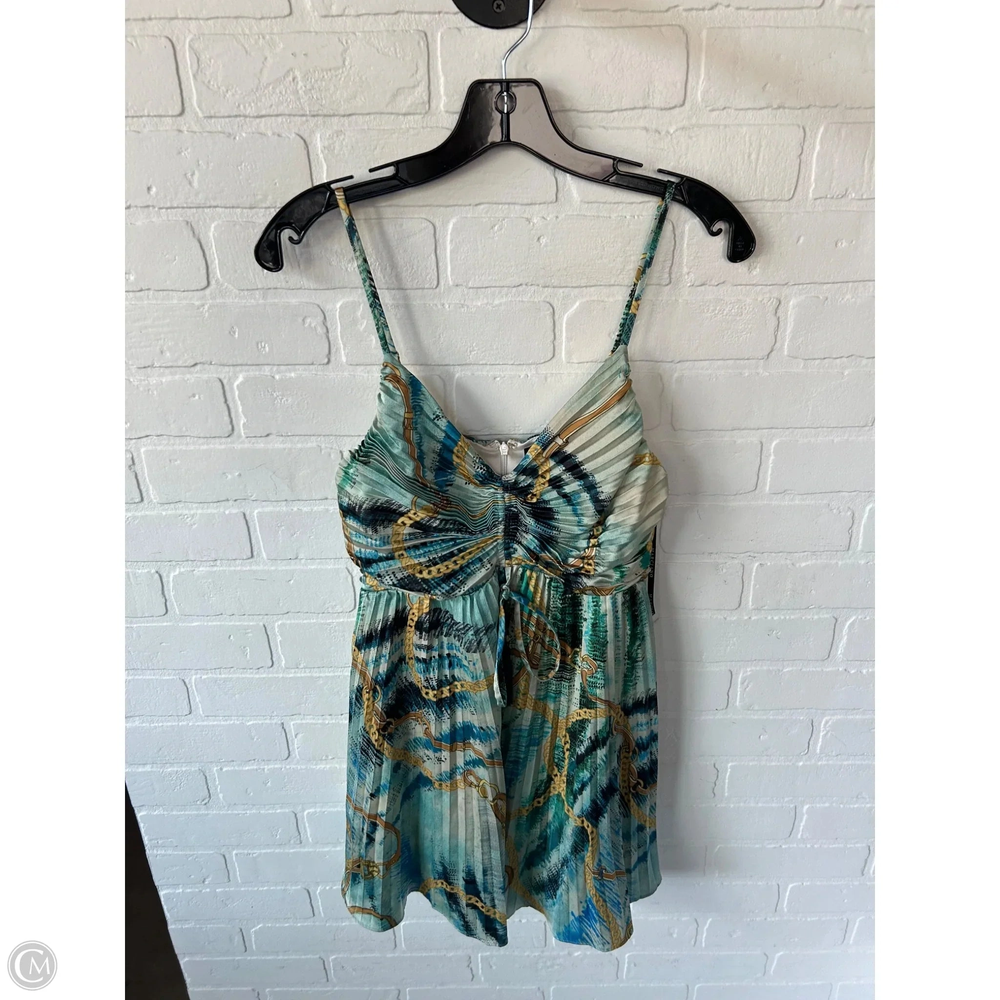 Dress Party Short By Guess In Green & Yellow, Size: Xs