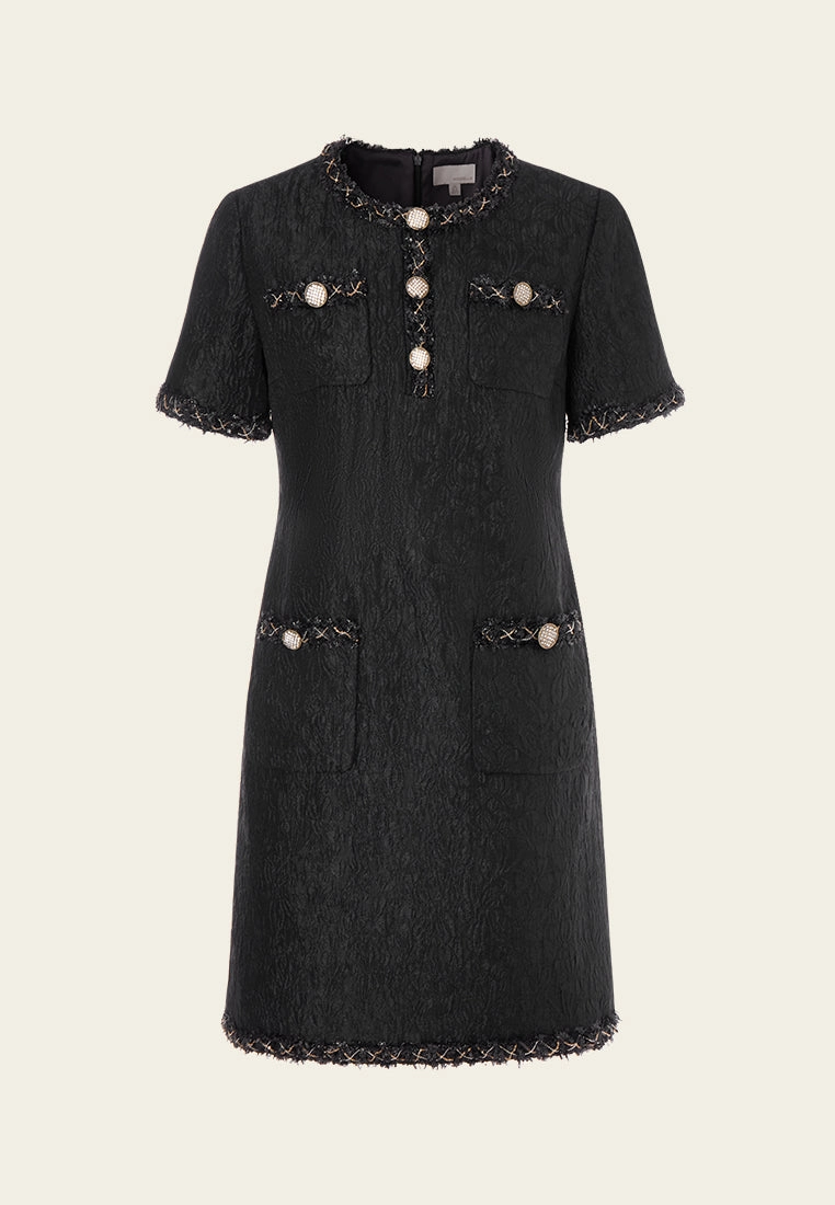 Embossed-pattern Dress