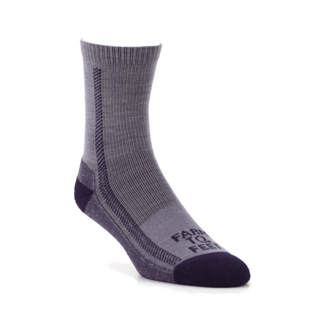 Farm to Feet Kids' Madison Lightweight Crew Socks, Parachute Purple