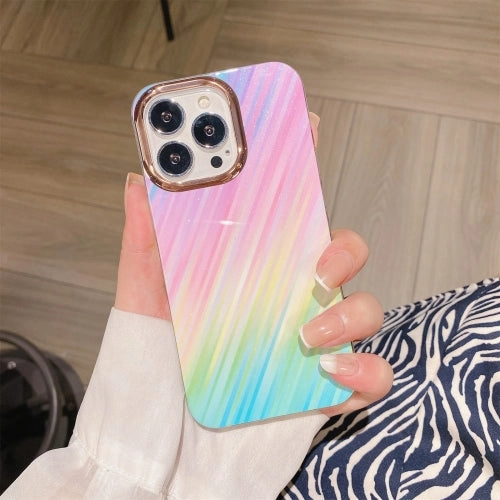 For iPhone 11 Glitter Powder Electroplating Color Marble Shockproof Phone Case