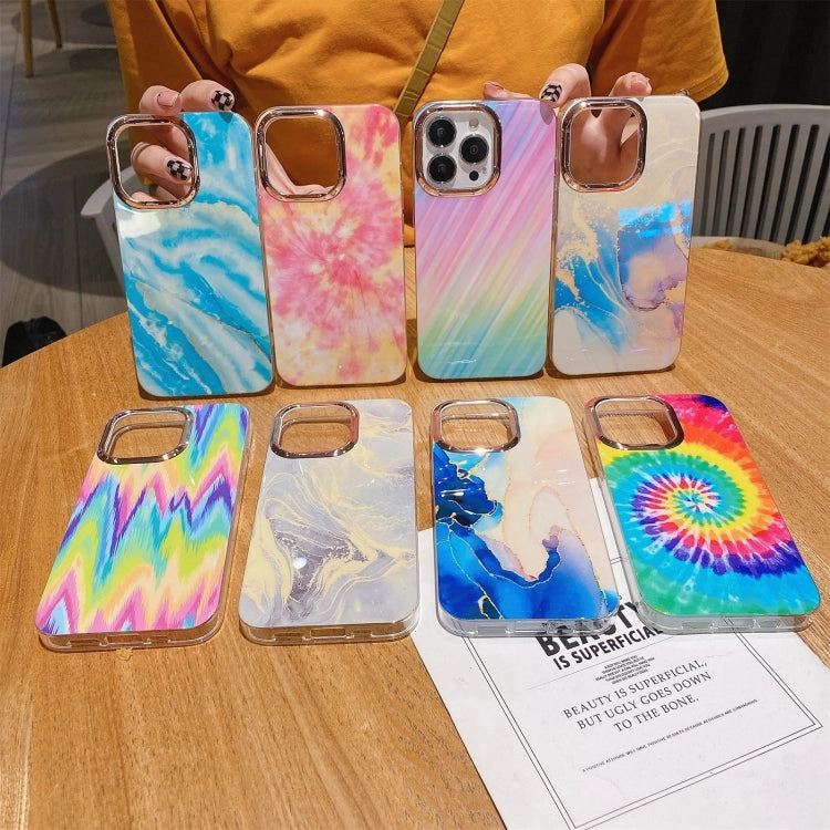 For iPhone 11 Glitter Powder Electroplating Color Marble Shockproof Phone Case