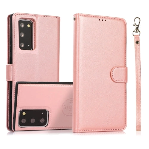 For Samsung Galaxy Note20 Calf Texture 2 in 1 Detachable Magnetic Back Cover Horizontal Flip