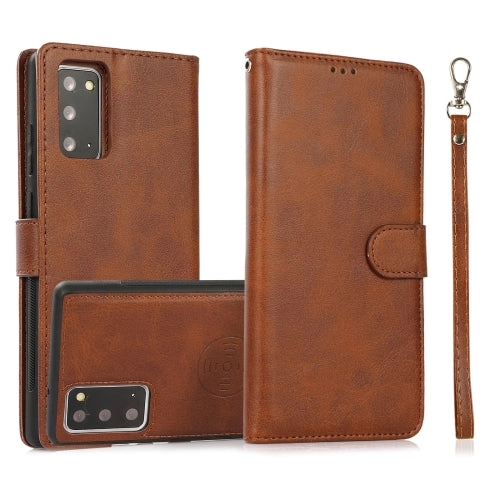 For Samsung Galaxy Note20 Calf Texture 2 in 1 Detachable Magnetic Back Cover Horizontal Flip