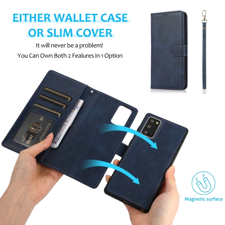 For Samsung Galaxy Note20 Calf Texture 2 in 1 Detachable Magnetic Back Cover Horizontal Flip