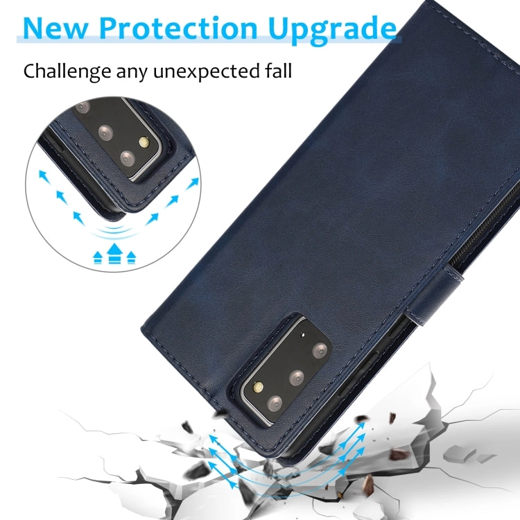 For Samsung Galaxy Note20 Calf Texture 2 in 1 Detachable Magnetic Back Cover Horizontal Flip